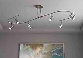 unico購入＊WORK LIGHT CEILING by 6BULB Unicozin LED 6-Light Track Lighting Kit - Black, 6-Way